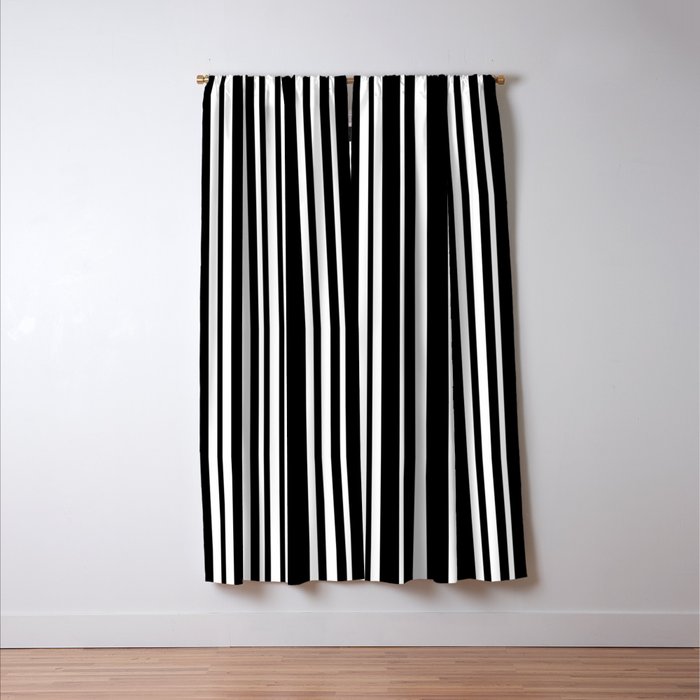 Classic Stripes XLI - Black and White Window Curtain Gallery Image 3