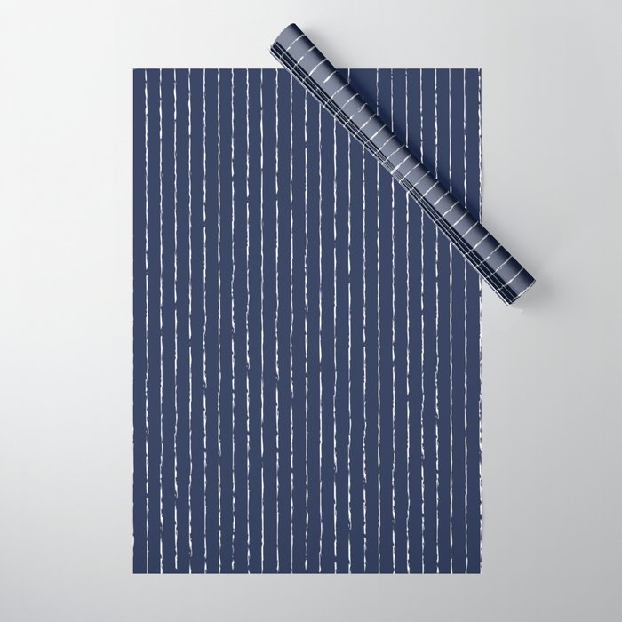 Lines II (Navy) Wrapping Paper Gallery Image 1