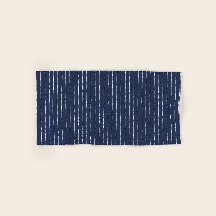 Lines II (Navy) Bath Towel Gallery Image 1