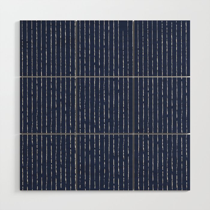 Lines II (Navy) Wood Wall Art Gallery Image 1