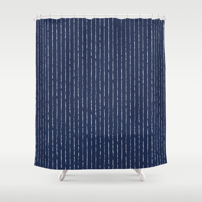Lines II (Navy) Shower Curtain Gallery Image 1