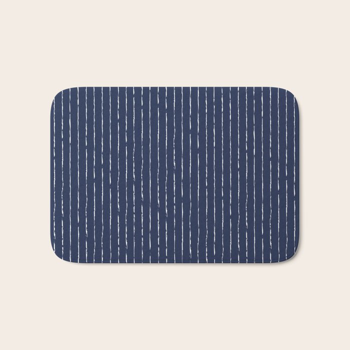 Lines II (Navy) Bath Mat Gallery Image 1