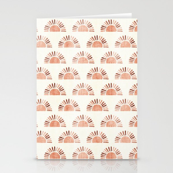 block print suns - multi colored terra cotta Stationery Card Gallery Image 2