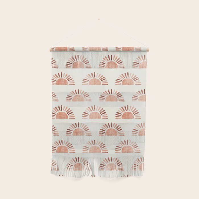 block print suns - multi colored terra cotta Wall Hanging Gallery Image 1