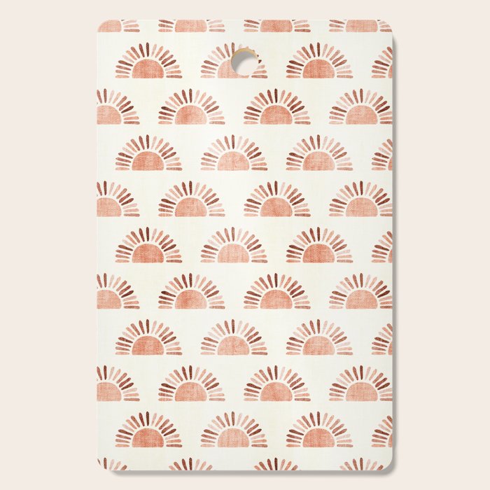 block print suns - multi colored terra cotta Cutting Board Gallery Image 1