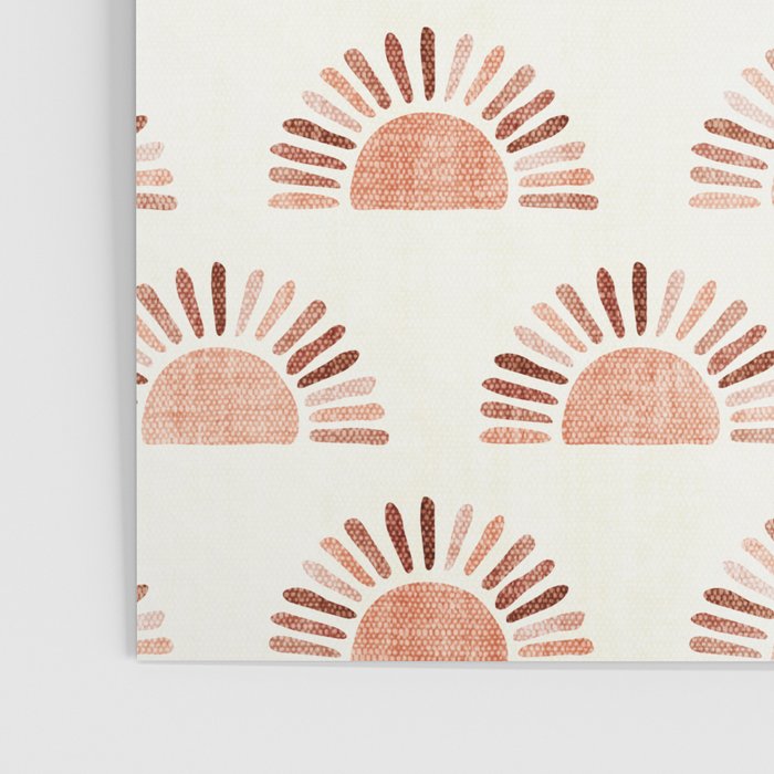 block print suns - multi colored terra cotta Poster Gallery Image 3