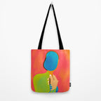 The One To Hold a Mirror Up To Me, Abstract Human Expression, Introspection Mindfulness Retrospection, Hand Body Maximalism Eclectic, Bohemian Contemporary Modern Painting Tote Bag Gallery Image 2
