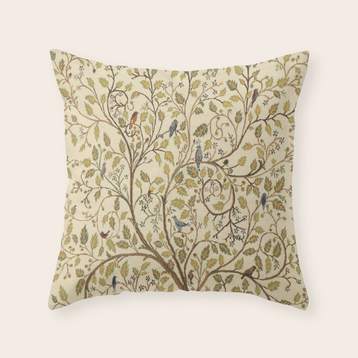 William Morris Antique Tree of Life Throw Pillow Gallery Image 1