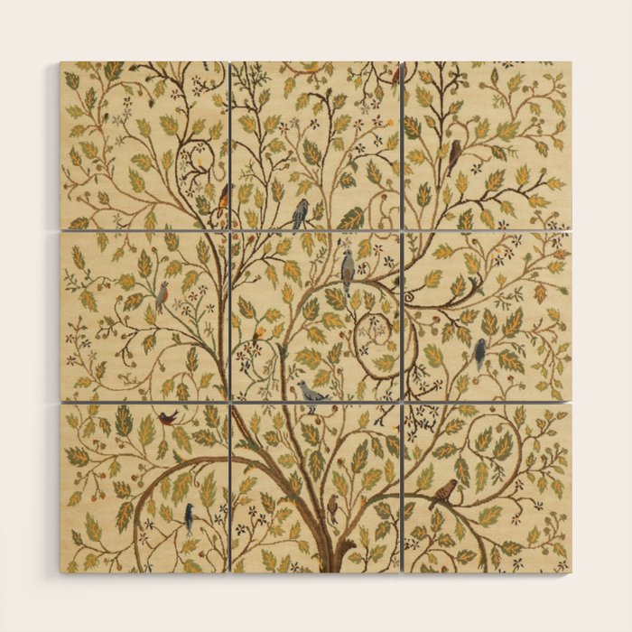 William Morris Antique Tree of Life Wood Wall Art Gallery Image 1