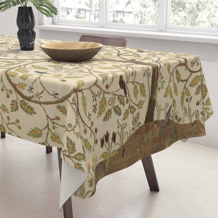 William Morris Antique Tree of Life Tablecloth Gallery Image 3