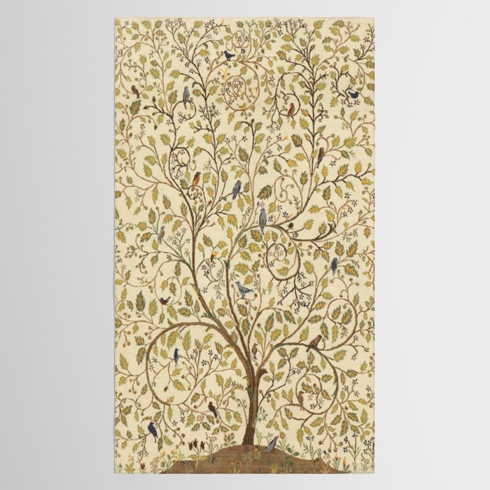 William Morris Antique Tree of Life Tablecloth Gallery Image 2