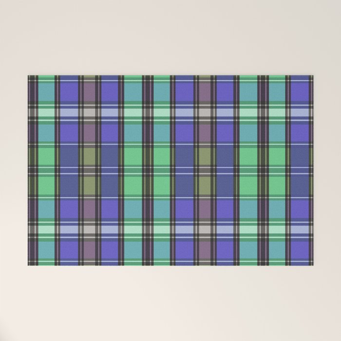 Fusion Colorful Toned Grids B Welcome Mat Gallery Image 1