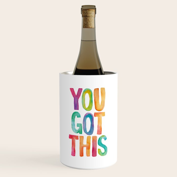 You Got This Rainbow Watercolor Wine Chiller Gallery Image 1