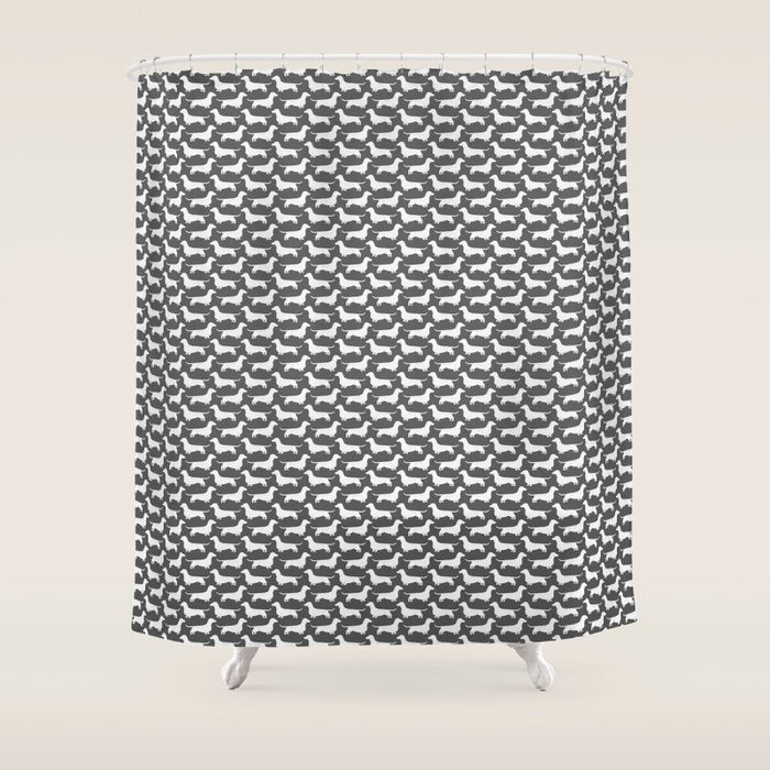 Dachshund Silhouette(s) Wiener Dog Shower Curtain Gallery Image 1