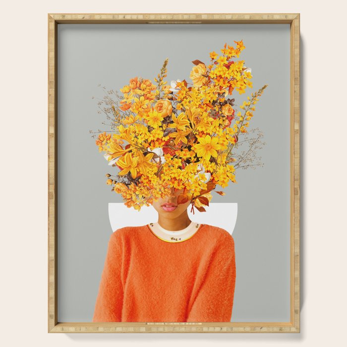 I Saw You Flower in the reflection of my Soul Serving Tray Gallery Image 1