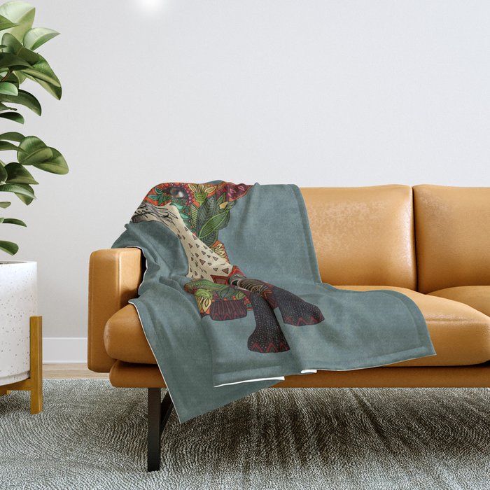 fox love Throw Blanket Gallery Image 1
