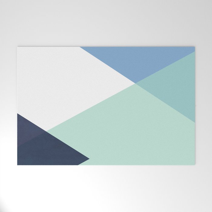 Geometrics - seafoam & blue concrete Welcome Mat Gallery Image 1
