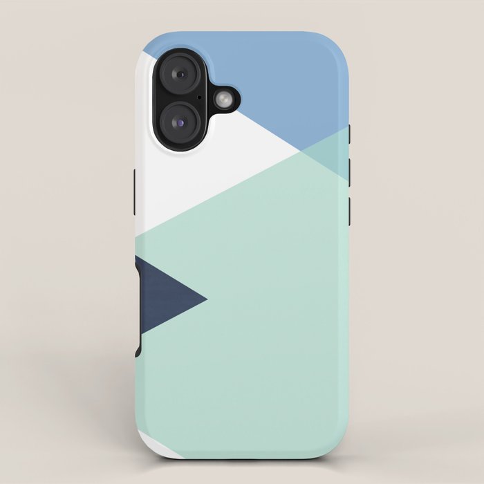 Geometrics - seafoam & blue concrete iPhone Case Gallery Image 1