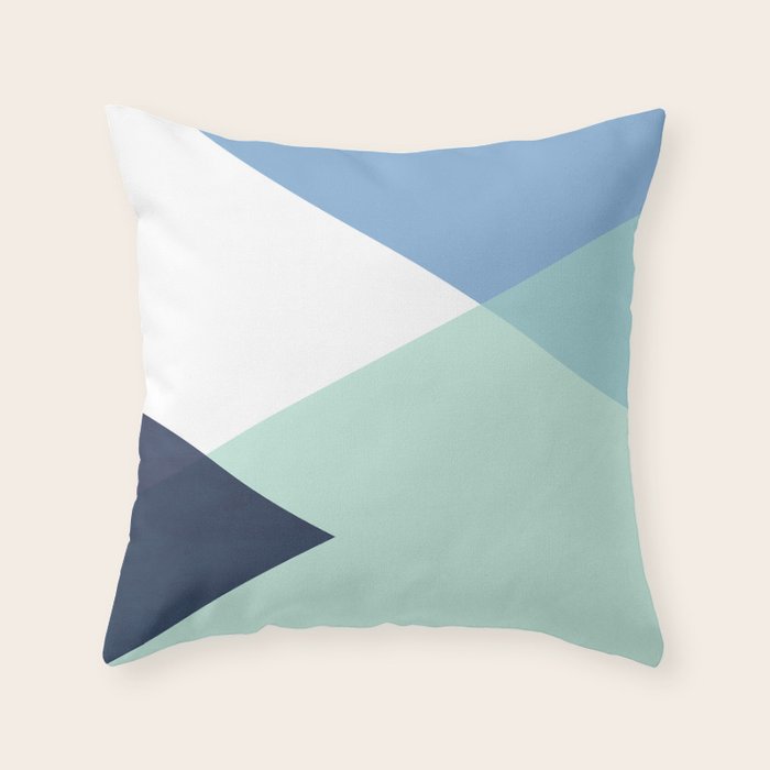 Geometrics - seafoam & blue concrete Throw Pillow Gallery Image 1