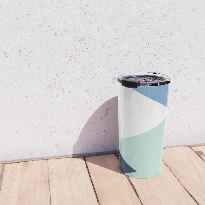 Geometrics - seafoam & blue concrete Travel Mug Gallery Image 4
