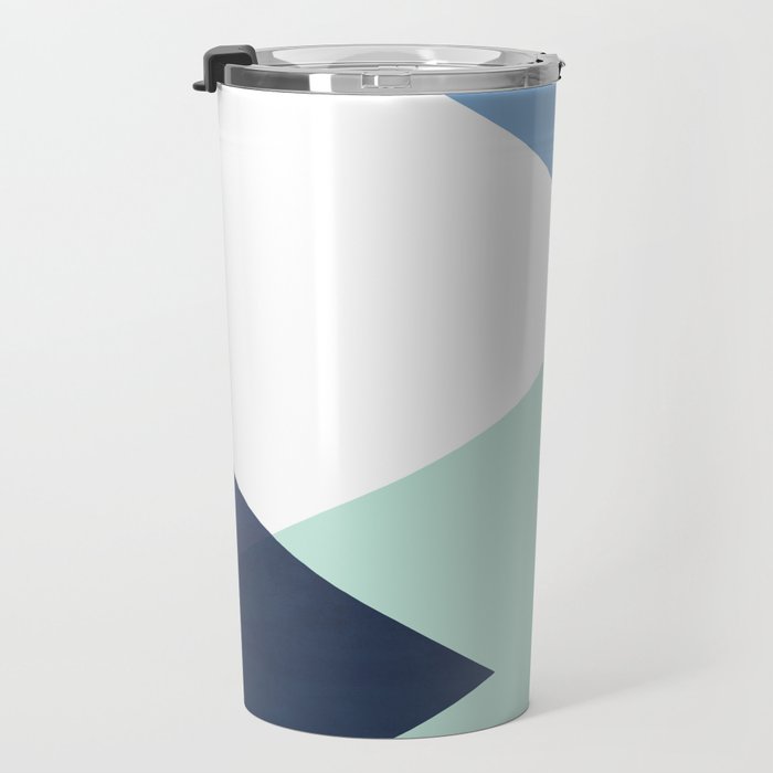Geometrics - seafoam & blue concrete Travel Mug Gallery Image 3