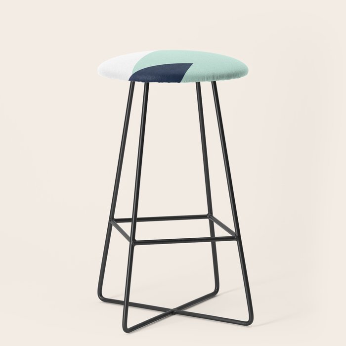 Geometrics - seafoam & blue concrete Stool Gallery Image 1