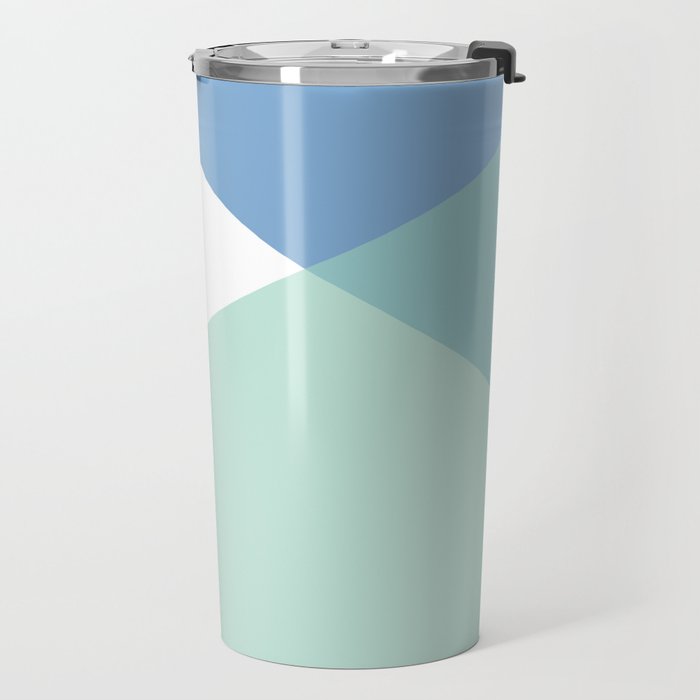 Geometrics - seafoam & blue concrete Travel Mug Gallery Image 2