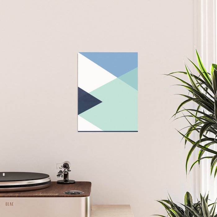 Geometrics - seafoam & blue concrete Poster Gallery Image 2