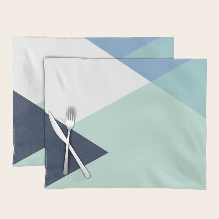 Geometrics - seafoam & blue concrete Placemat Gallery Image 1