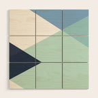 Geometrics - seafoam & blue concrete Wood Wall Art Gallery Image 1