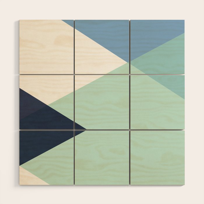 Geometrics - seafoam & blue concrete Wood Wall Art Gallery Image 1