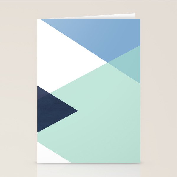 Geometrics - seafoam & blue concrete Stationery Card Gallery Image 2