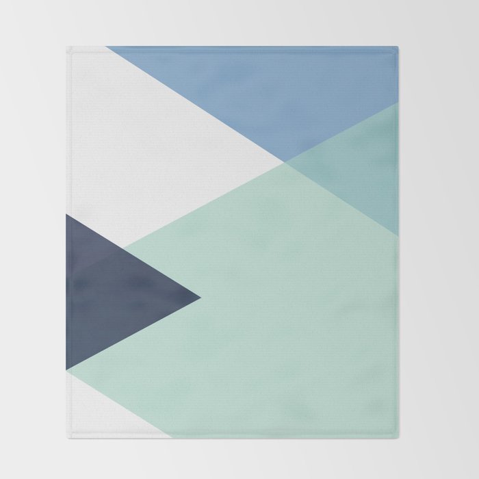 Geometrics - seafoam & blue concrete Throw Blanket Gallery Image 2