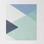 Geometrics - seafoam & blue concrete Throw Blanket Gallery Image 2