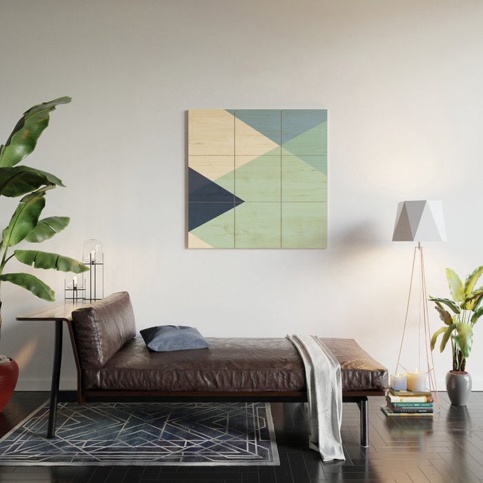 Geometrics - seafoam & blue concrete Wood Wall Art Gallery Image 2