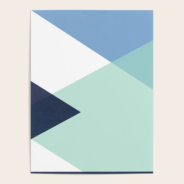 Geometrics - seafoam & blue concrete Poster Gallery Image 1