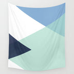Geometrics - seafoam & blue concrete Wall Tapestry Gallery Image 4