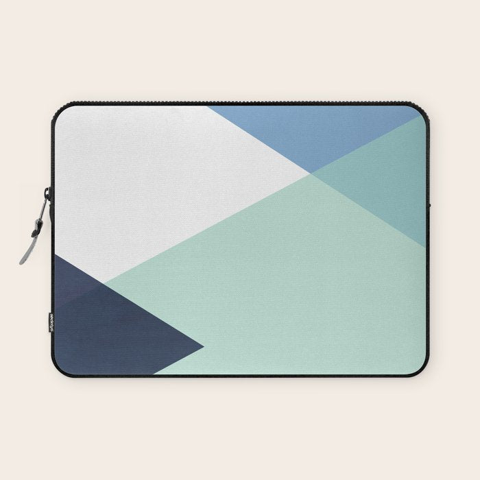 Geometrics - seafoam & blue concrete Laptop Sleeve Gallery Image 1