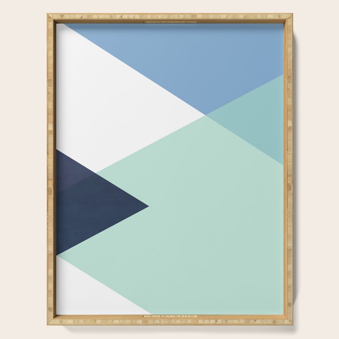 Geometrics - seafoam & blue concrete Serving Tray Gallery Image 1