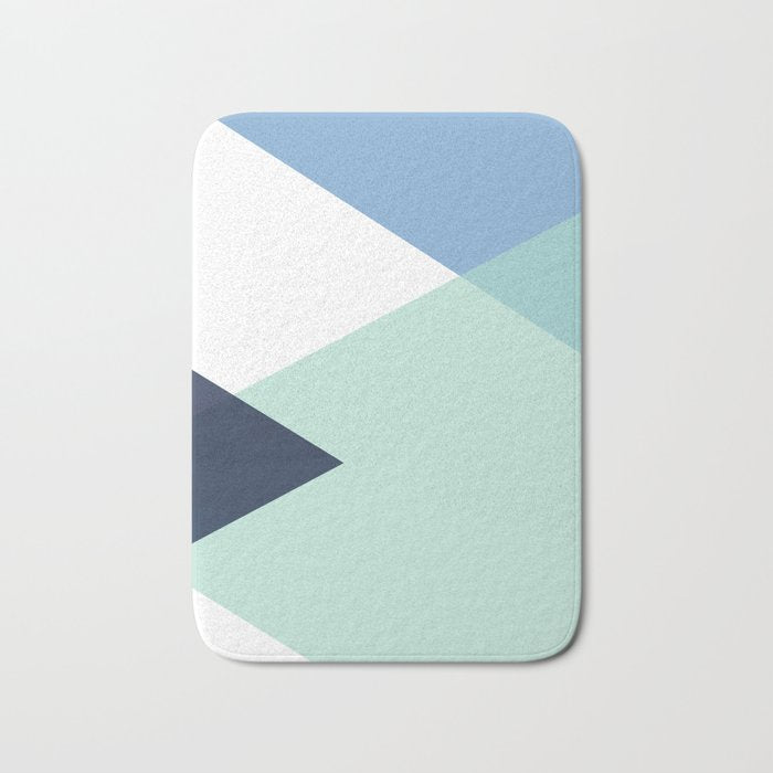 Geometrics - seafoam & blue concrete Bath Mat Gallery Image 1