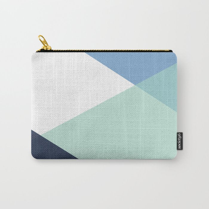 Geometrics - seafoam & blue concrete Carry All Pouch Gallery Image 1