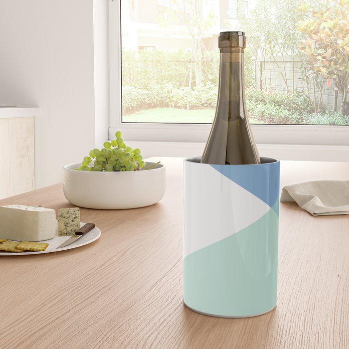 Geometrics - seafoam & blue concrete Wine Chiller Gallery Image 4