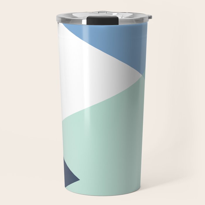 Geometrics - seafoam & blue concrete Travel Mug Gallery Image 1