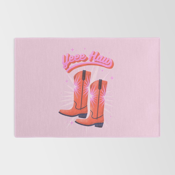 YEEE HAW Cowgirl Boots Rug Gallery Image 2