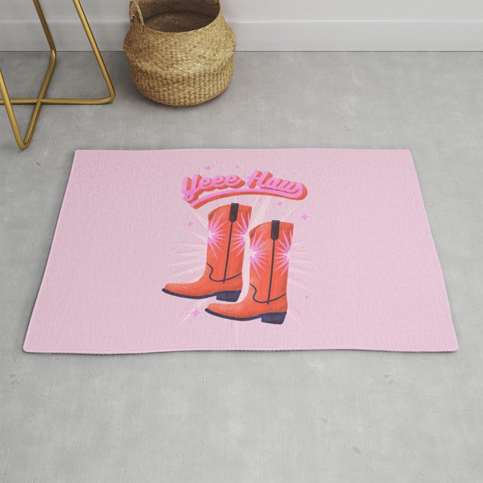 YEEE HAW Cowgirl Boots Rug Gallery Image 1