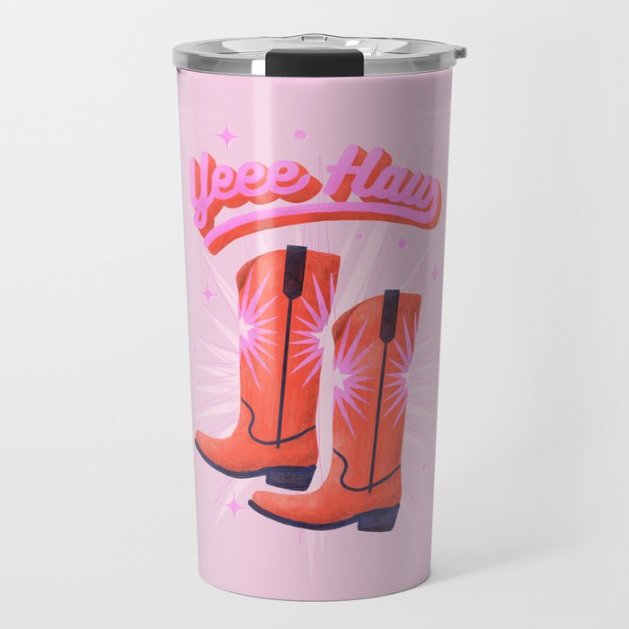 YEEE HAW Cowgirl Boots Travel Mug Gallery Image 1