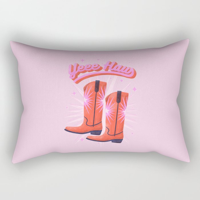 YEEE HAW Cowgirl Boots Rectangular Pillow Gallery Image 1