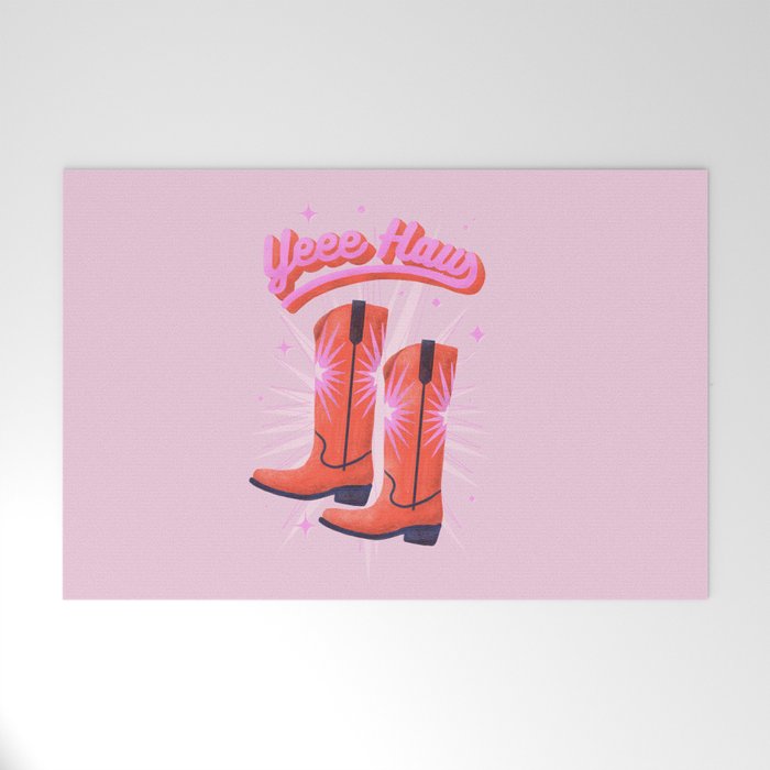 YEEE HAW Cowgirl Boots Welcome Mat Gallery Image 1