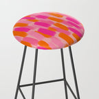 Abstract, Paint Brush Effect, Orange and Pink Stool Gallery Image 2