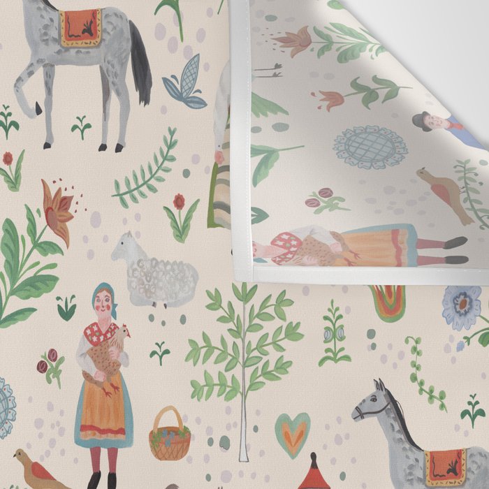 Swedish Folk Art Wall Tapestry Gallery Image 3